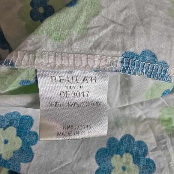 Beulah Style Maxi Dress Women One Size White Blue Green Floral Off Shoulder Boho - Picture 10 of 11